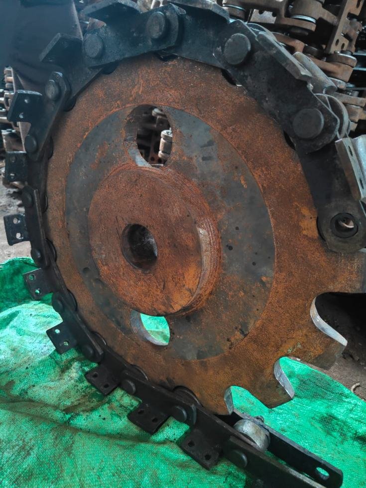 Chain sprocket engaged with a carrier chain for tooth-profile matching