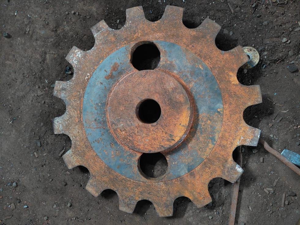 Eighteen tooth cast chain sprocket before machining