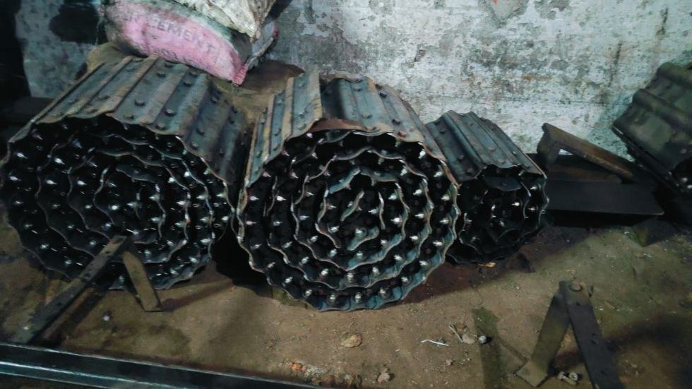 Slat chains rolled and ready for dispatch